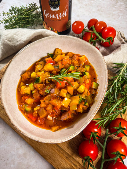 Rezeptidee mit Würzöl Toskana Kräutr für Rataouille